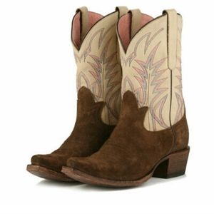 Brown and Cream Heeled Boots